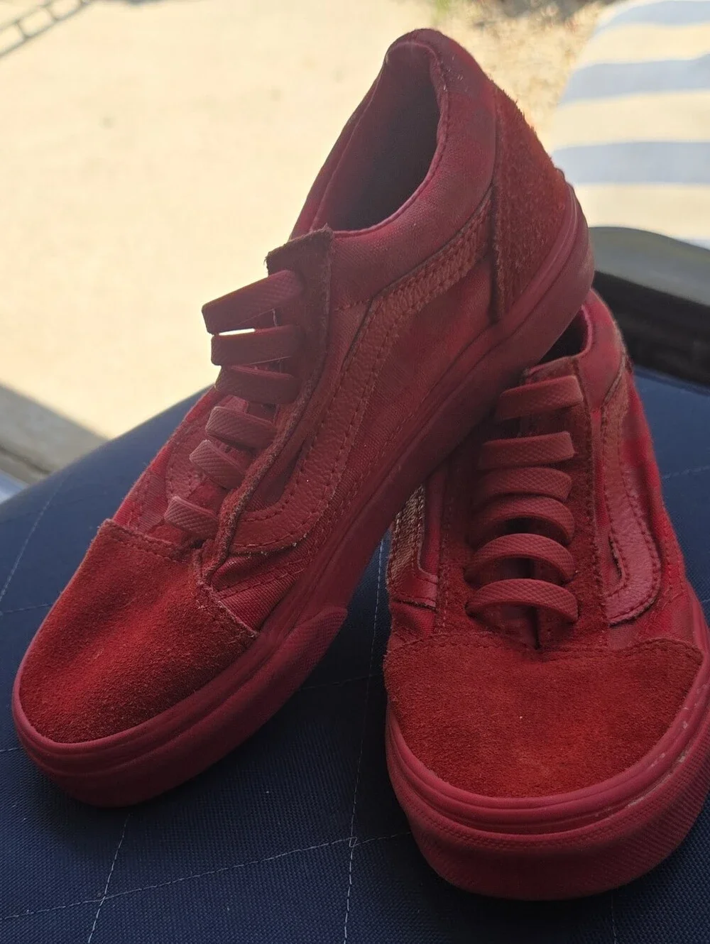 Vans Kids Red Slip-On Streetwear Skater Bold Vibrant Style Low Top Sneakers